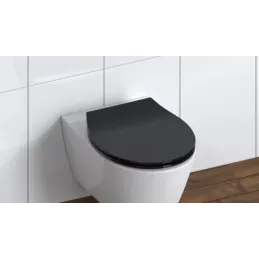 Sedile WC con chiusura ammortizzata SLIM / Nero