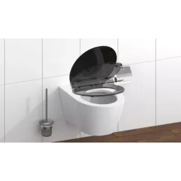 Sedile WC con chiusura ammortizzata SLIM / Nero