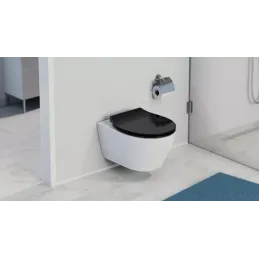 Sedile WC con chiusura ammortizzata SLIM / Nero