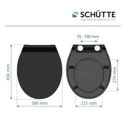Sedile WC con chiusura ammortizzata SLIM / Nero