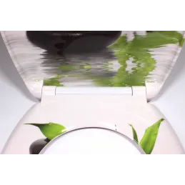 Sedile WC con chiusura ammortizzata / Motivo pietre nere
