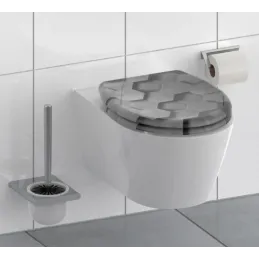 Sedile WC con chiusura rallentata / Motivo esagonale
