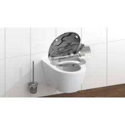 Sedile WC con chiusura rallentata / Motivo esagonale