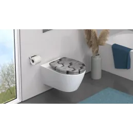 Sedile WC con chiusura rallentata / Motivo esagonale
