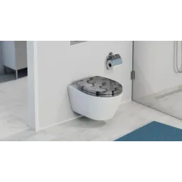 Sedile WC con chiusura rallentata / Motivo esagonale