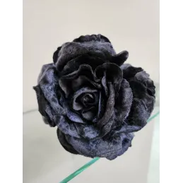 Fiore decorativo per albero ROSE 300 mm / Nero vellutato