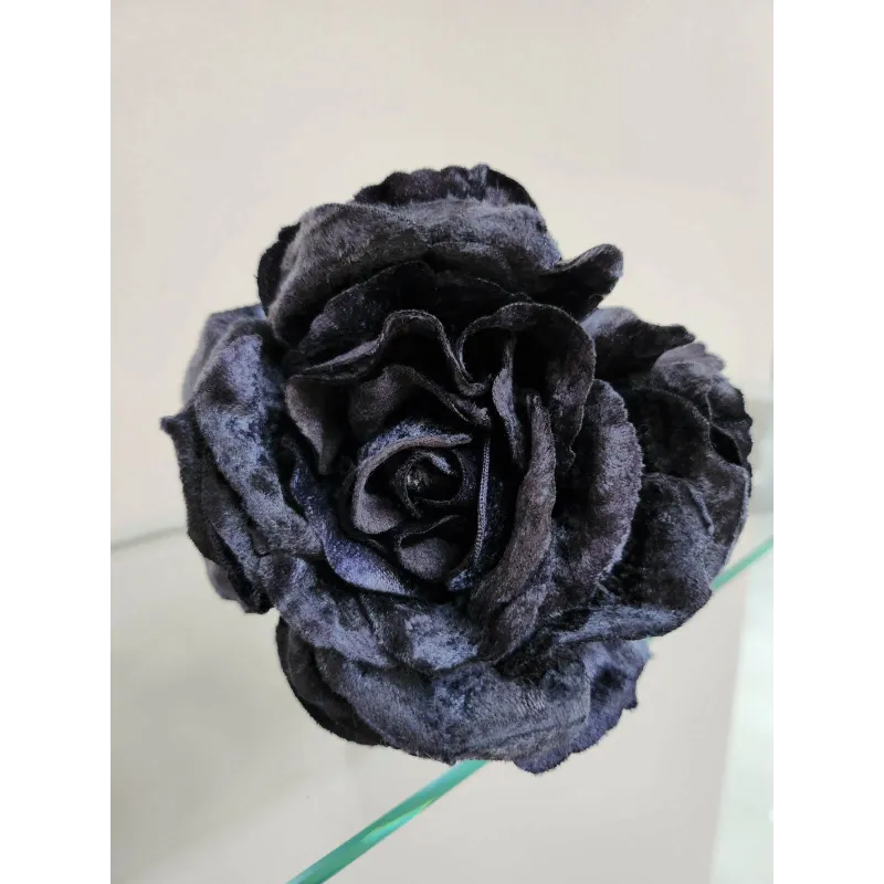 Fiore decorativo per albero ROSE 300 mm / Nero vellutato