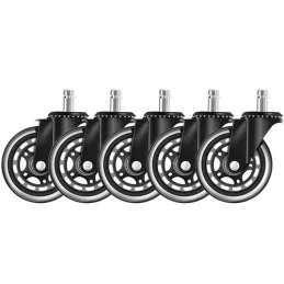Set di 5 rotelle per ufficio OFFICE 75 mm / Nero