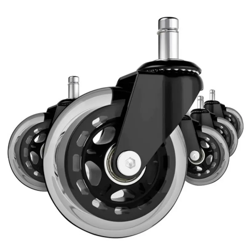 Set di 5 rotelle per ufficio OFFICE 75 mm / Nero