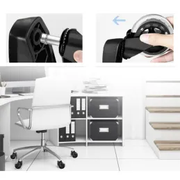 Set di 5 rotelle per ufficio OFFICE 75 mm / Nero