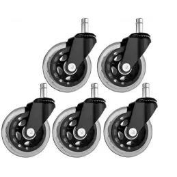 Set di 5 rotelle per ufficio OFFICE 75 mm / Nero