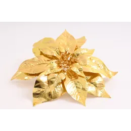 Fiore decorativo per albero ROSE 250 mm / Oro
