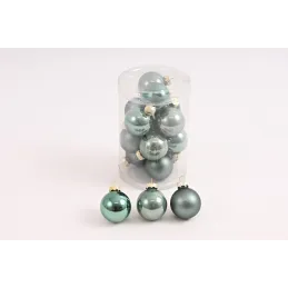 Set di palline natalizie in vetro ELON da 30 mm – 16 pz / Verde pastello
