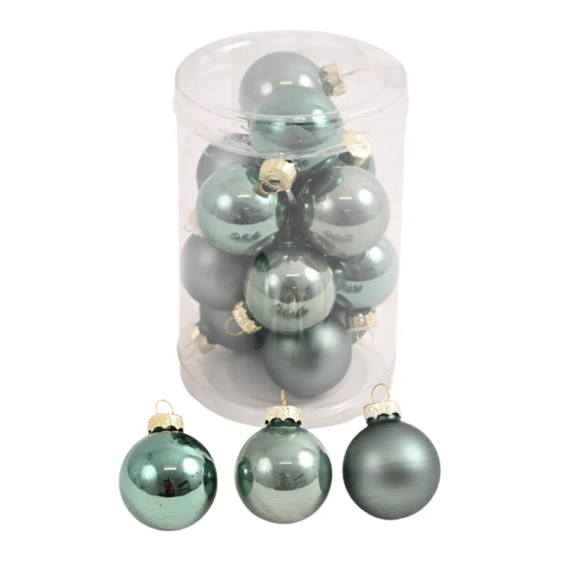 Set di palline natalizie in vetro ELON da 30 mm – 16 pz / Verde pastello