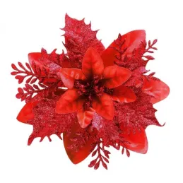 Fiore decorativo per albero ROSE 140 mm / Rosso