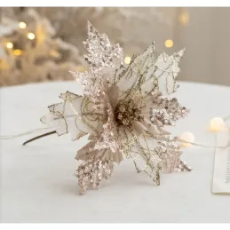 Fiore decorativo per albero ROSE 200 mm / Oro