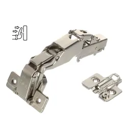 Cerniera integrata a 165° per apertura senza maniglia CLIP con piastra di montaggio 3D