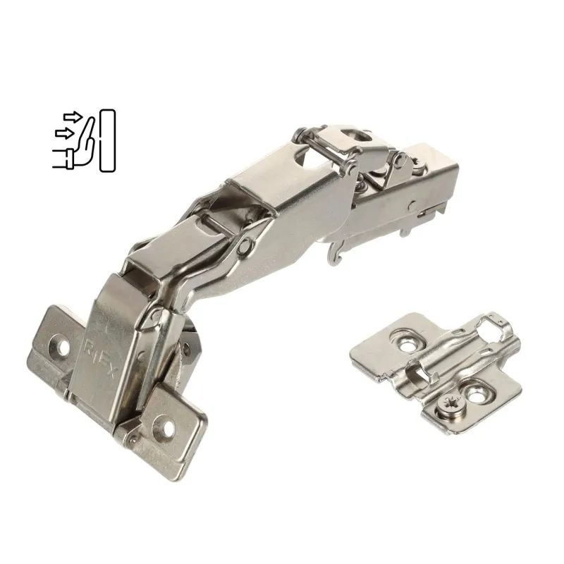 Cerniera integrata a 165° per apertura senza maniglia CLIP con piastra di montaggio 3D