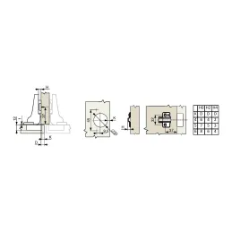 Set di 2 cerniere CLIP semiapplicate con ammortizzatore e basetta EUROPE / Antracite