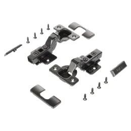 Set di 2 cerniere a scatto inserite CLIP con ammortizzatore e piastrina EUROPE / Antracite