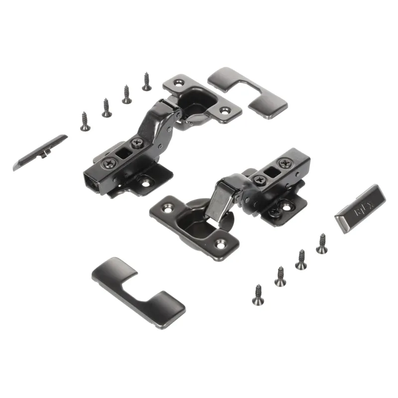 Set di 2 cerniere a scatto inserite CLIP con ammortizzatore e piastrina EUROPE / Antracite