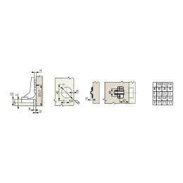 Set di 2 cerniere a scatto inserite CLIP con ammortizzatore e piastrina EUROPE / Antracite