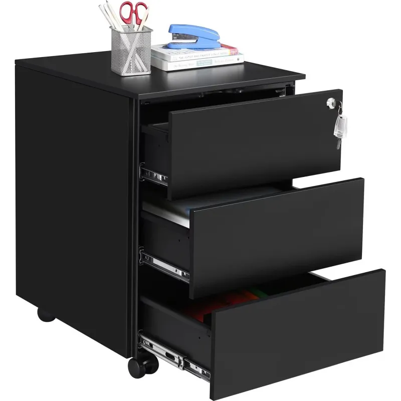 Cassettiera da ufficio con rotelle GARDO LUX 390 / Nera