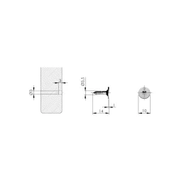 Pistone con adattatore K-PUSH per apertura senza maniglie - magnete extra forte / Bianco