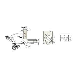 Cerniera CLIP 135° con piastrina 3D