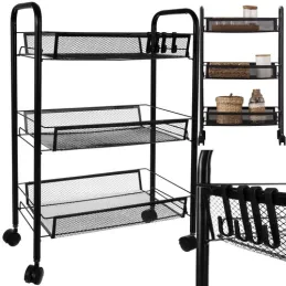 Carrello portaoggetti su ruote ELEGAN / Nero opaco