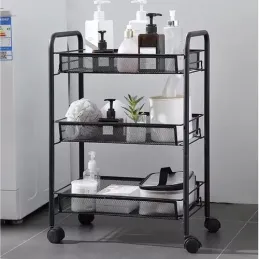 Carrello portaoggetti su ruote ELEGAN / Nero opaco