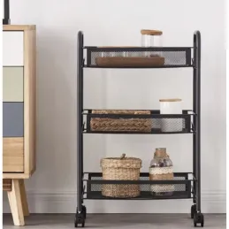 Carrello portaoggetti su ruote ELEGAN / Nero opaco