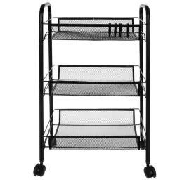 Carrello portaoggetti su ruote ELEGAN / Nero opaco