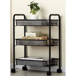 Carrello portaoggetti su ruote ELEGAN / Nero opaco