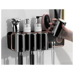 Portaspazzolini esclusivo con dispenser DENT / Nero opaco