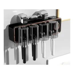 Portaspazzolini esclusivo con dispenser DENT / Nero opaco