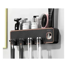 Portaspazzolini esclusivo con dispenser DENT / Nero opaco