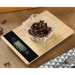 Bilancia da cucina con display LCD 5 kg / Legno di bambù