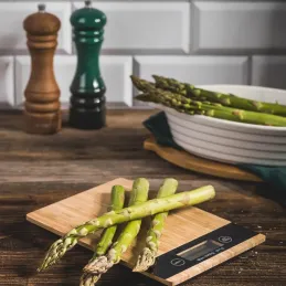 Bilancia da cucina con display LCD 5 kg / Legno di bambù