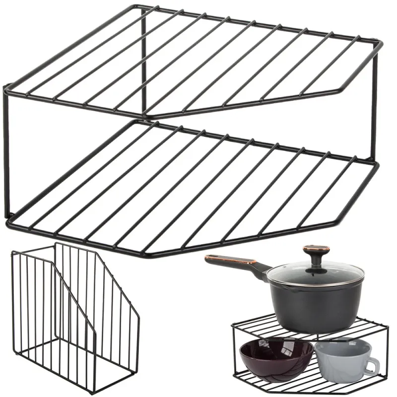 Mensola portaoggetti per stoviglie da cucina CHIEF / Nero opaco