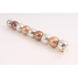 Set di palline natalizie in plastica da 60 mm – 9 pezzi / Oro-argento