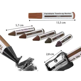 Kit di riparazione FIXIA da 12 pezzi per bordi e mobili / Mix di colori