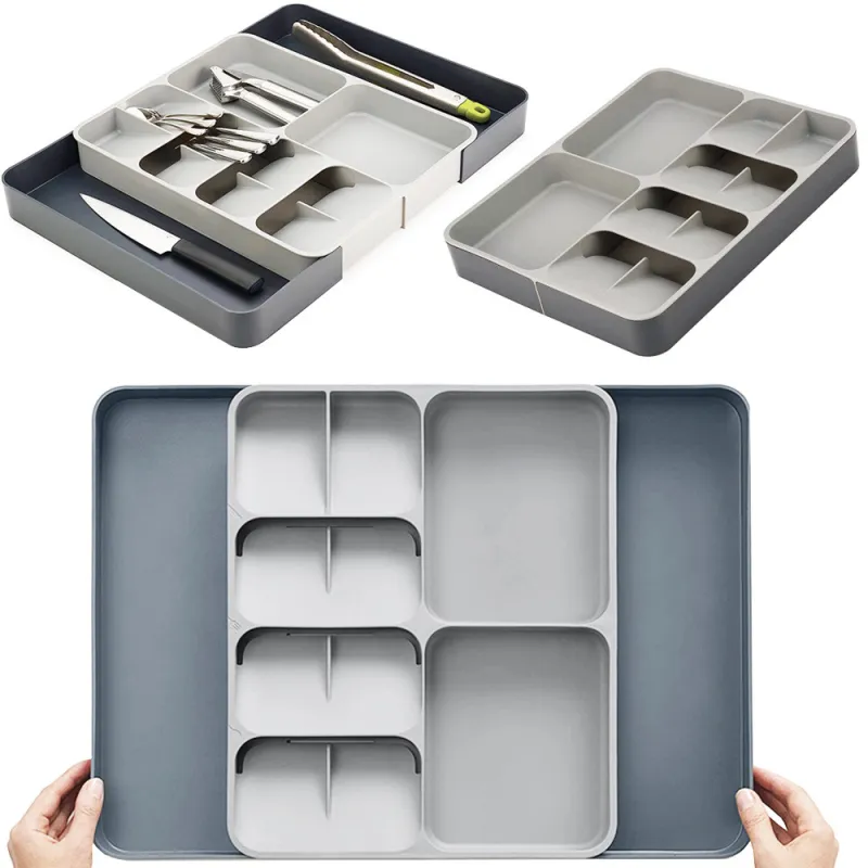 Portaposate regolabile in plastica PLASTICO / Bianco-antracite