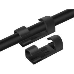 Set da 20 supporti autoadesivi per cavi / Nero opaco