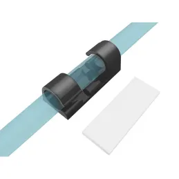 Set da 20 supporti autoadesivi per cavi / Nero opaco