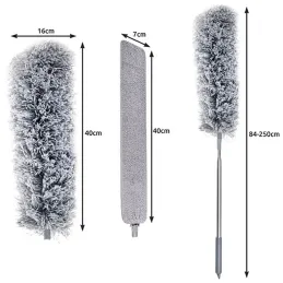 Spolverino telescopico in microfibra con due accessori / Grigio