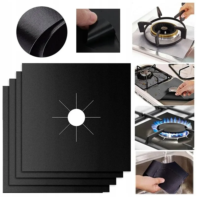 Set di 5 supporti per bruciatori del piano cottura a gas / Nero