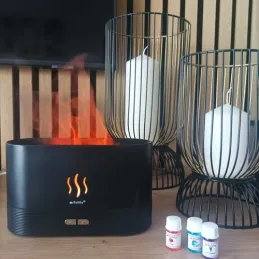 Diffusore di aromi LED con effetto fiamma PROTO / Nero