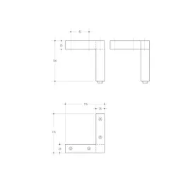 Piedino per mobili BLAND / Nero opaco strutturato