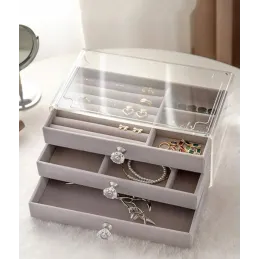 Portagioie di design DIAMOND / Grigio-trasparente